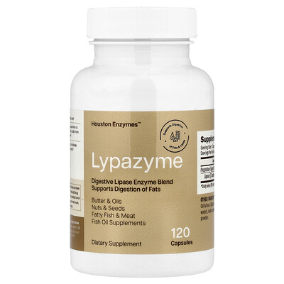 Houston Enzymes, Lypazyme, 120 Cápsulas
