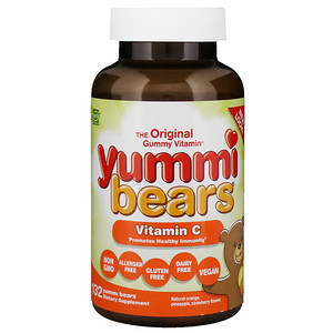 Отзывы о Хиро Нутришнэл Продуктс, Yummi Bears, Vitamin C, Natural Orange, Pineapple, Strawberry Flavors, 132 Yummi Bears