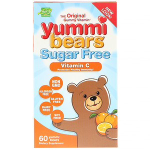 Отзывы о Хиро Нутришнэл Продуктс, Yummi Bears, Vitamin C, Sugar Free, All Natural Fruit Flavors, 60 Gummy Bears