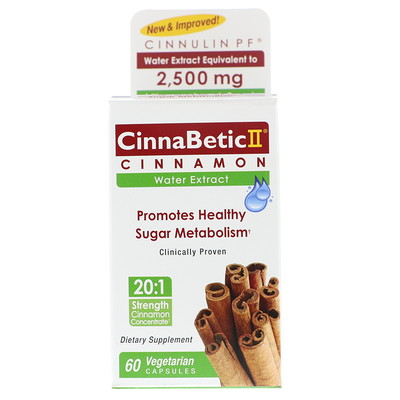

CinnaBetic II, водный экстракт корицы, 60 вегетарианских капсул