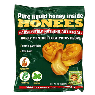 Honees, Honey Menthol Eucalyptus Drops, Honig-Menthol-Eukalyptus-Bonbons, 100 mg (3,5 oz.)