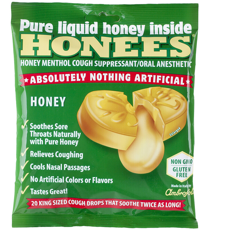 Honees, Honey Menthol Cough Suppressant, 20 Cough Drops iHerb