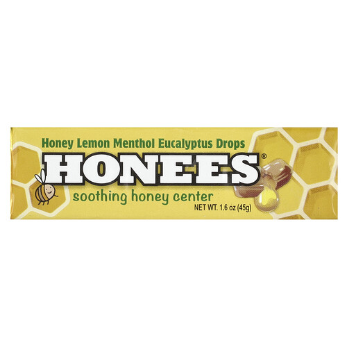 Honees Honey Lemon Menthol Eucalyptus Drops , 1.6 oz (45 g)