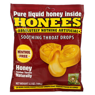 Honees, Soothing Throat Drops, Honey, 20 King Size Drops