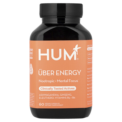 HUM Nutrition, Uber Energy, 60 cápsulas veganas