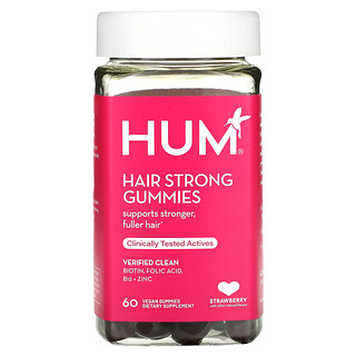 HUM Nutrition, Hair Strong gumicukor, eper, 60 vegán gumicukor