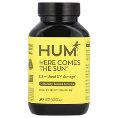 Here Comes The Sun®, високоефективний вітамін D3, 30 веганських капсул (50 мкг у 1 капсулі)