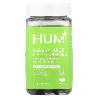 HUM Nutrition, 芹菜汁纤维软糖，青苹果味，5 克，60 粒全素软糖