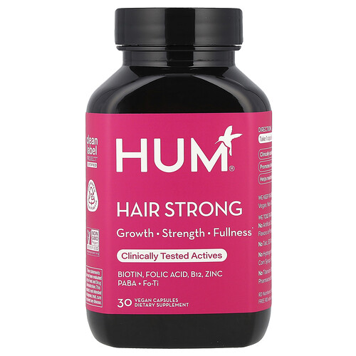 HUM Nutrition, Hair Strong, starkes Haar, 30 vegane Kapseln