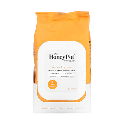 The Honey Pot Company Обычные салфетки без отдушек 30 шт.