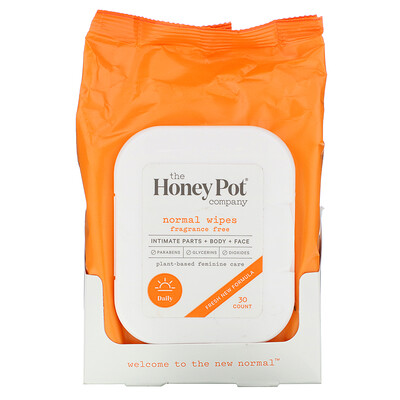 The Honey Pot Company Обычные салфетки, без отдушек, 30 шт.