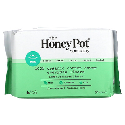 The Honey Pot Company органические ежедневные прокладки, на травяной основе, 30 шт.