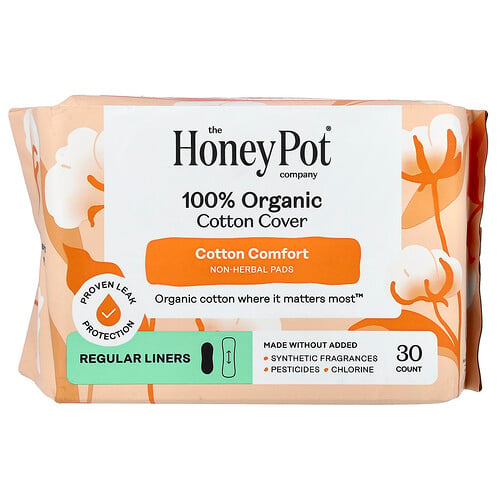 The Honey Pot Company, 100 % Bio-Baumwollbezug, nicht pflanzliche Pads, reguläre Liner, 30