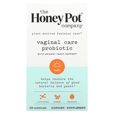 The Honey Pot Company Пробиотик для влагалища с поддержкой мочевыводящих путей, 30 капсул