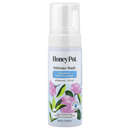 The Honey Pot Company Intimate Wash, Sensitive with Rosewater, 5.51 fl oz (163 ml)