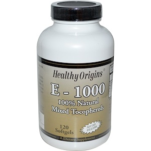 Healthy Origins, E-1000, 120 капсул