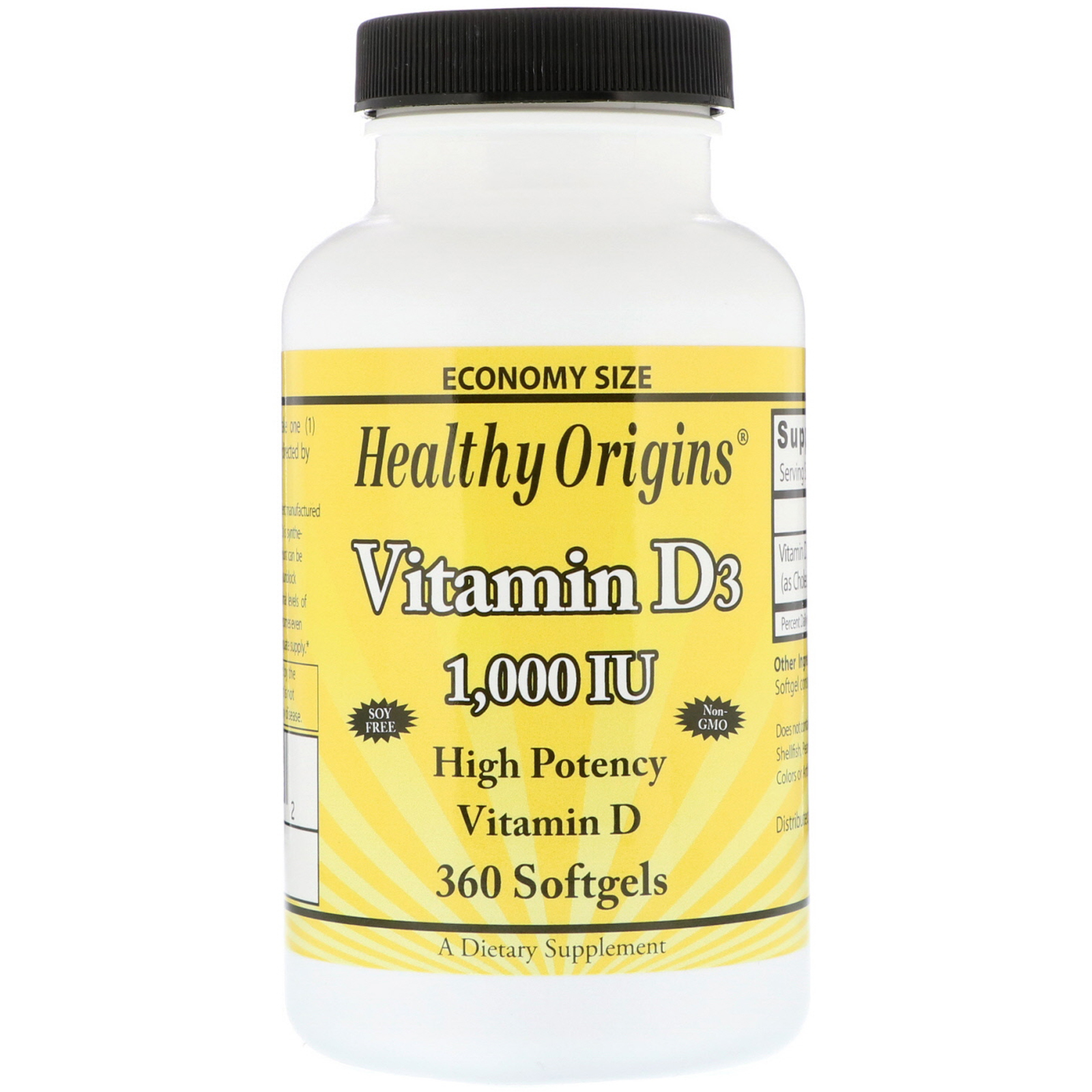 Healthy Origins Vitamin D3 1 000 Iu 360 Softgels Iherb