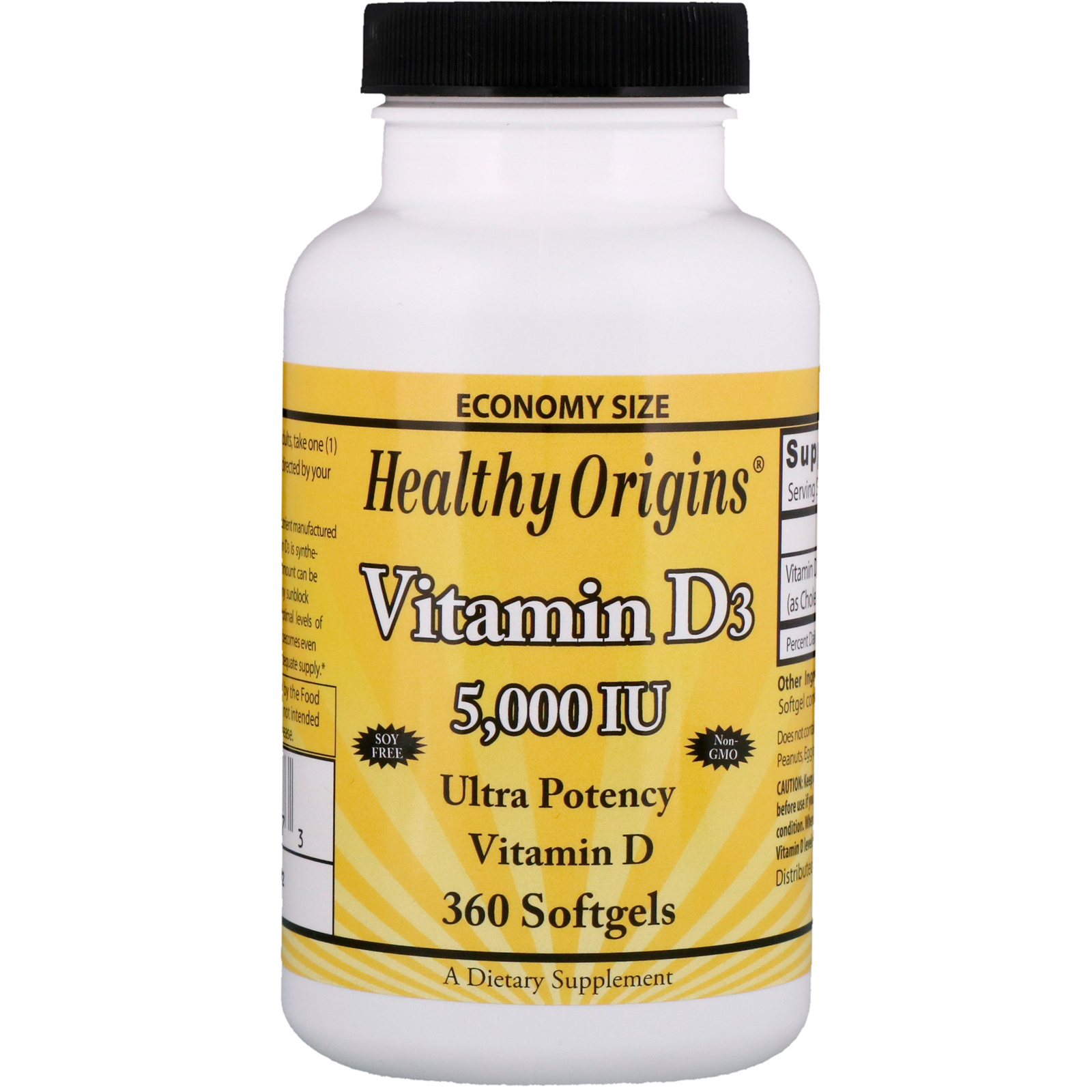 Healthy Origins Vitamin D3 5000 Iu 360 Softgels Iherb