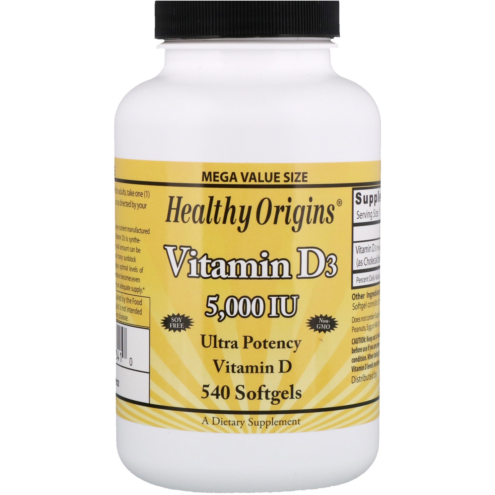 Healthy Origins Vitamin D3 5000 Iu 540 Softgels Iherb