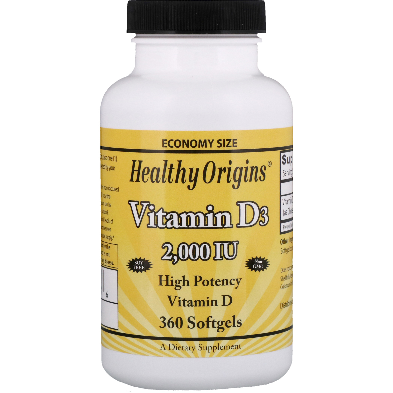 Healthy Origins Vitamin D3 2000 Iu 360 Softgels Discontinued Item