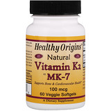 Отзывы о Healthy Origins, Витамин K2 в форме MK7, натуральный, 100 мкг, 60 капсул в растительной оболочке