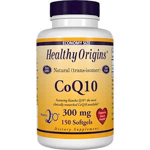 Купить Healthy Origins, Гель коэнзим Q10 (Kaneka Q10), 300 mg, 150 гелевых капсул  на IHerb