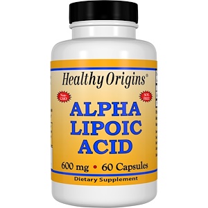 Healthy Origins, Альфа-липоевая кислота, 600 мг, 60 капсул