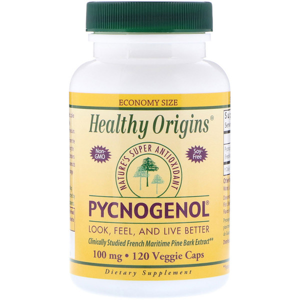 Healthy Origins, Pycnogenol, 100 Mg, 120 Veggie Caps - IHerb