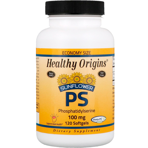 Healthy Origins, Sunflower PS Phosphatidylserine, 100 mg, 120 Softgels