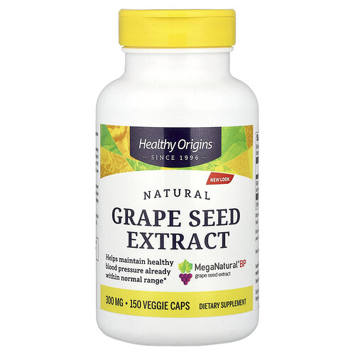 Healthy Origins, Natural Grape Seed Extract, 300 mg, 150 Veggie Caps