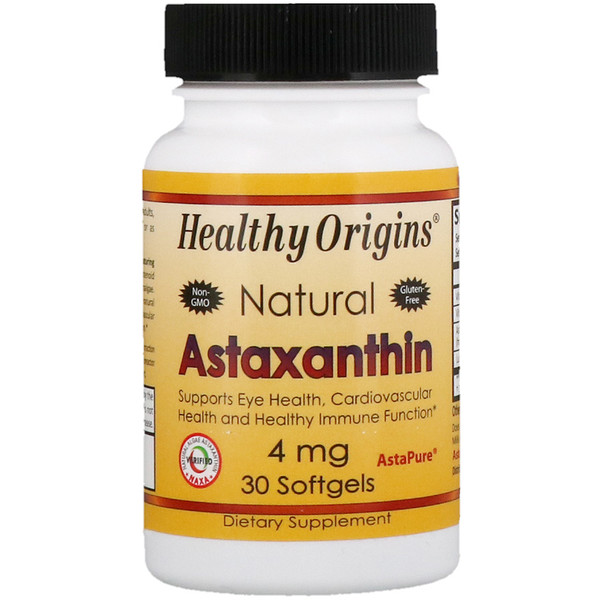 Healthy Origins, Astaxanthin, 4 mg, 30 Softgels iHerb