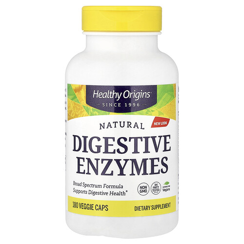 Healthy Origins Natural Digestive Enzymes Supplement Vitamin | 180 Veg Caps