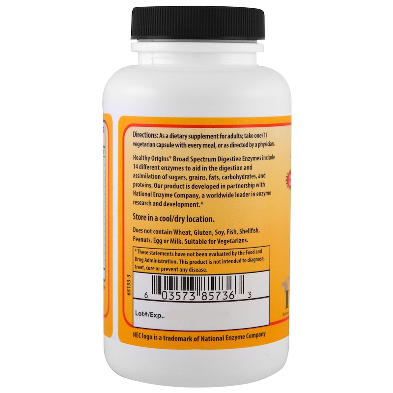 Healthy Origins, Digestive Enzymes, Broad Spectrum, 180 Veggie Caps