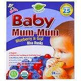 Отзывы о Baby Mum-Mum, органические рисовые сухарики, сухарики с голубикой и годжи, 24 сухарики, по 50 г (17,6 унций) каждый