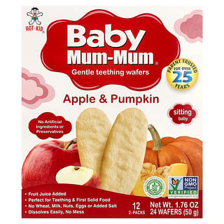 Hot Kid, Baby Mum-Mum®, Gentle Teething Wafers, Apple & Pumpkin, 12 Packs, 2 Wafers Each