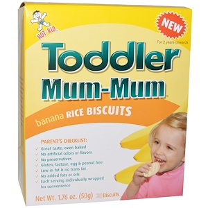 Hot Kid, Toddler Mum-Mum, бананово-рисовое печенье, 20 печений, 1,76 унции (50 г)