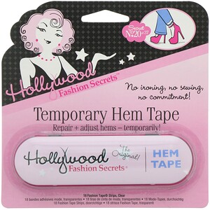 Отзывы о Холливуд Фэшн Сикритс, Temporary Hem Tape, 18 Fabric-Friendly Adhesive Strips