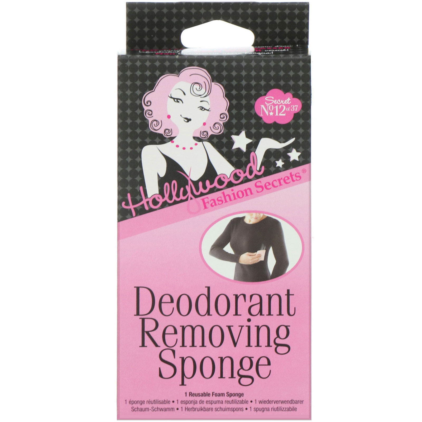 Hollywood Fashion Secrets, Deodorant Removing Sponge, 1 Sponge - iHerb