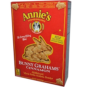 Annie's Homegrown, Bunny Grahams, Крекер с Корицей 7.5 унции (213 г)