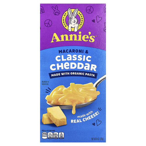 Annie's Homegrown, Macaroni & Classic Cheddar, 6 oz (170 g)