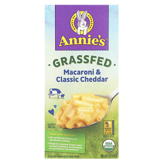Annie's Homegrown, Macarrones alimentados con pasturas y cheddar clásico, 170 g (6 oz)