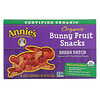 Annie's Homegrown, Snacks Frutales Orgánicos de Conejitos Bunny Fruit, Frutos Rojos, 5 Bolsitas, 0.8 oz (23 g) c/u