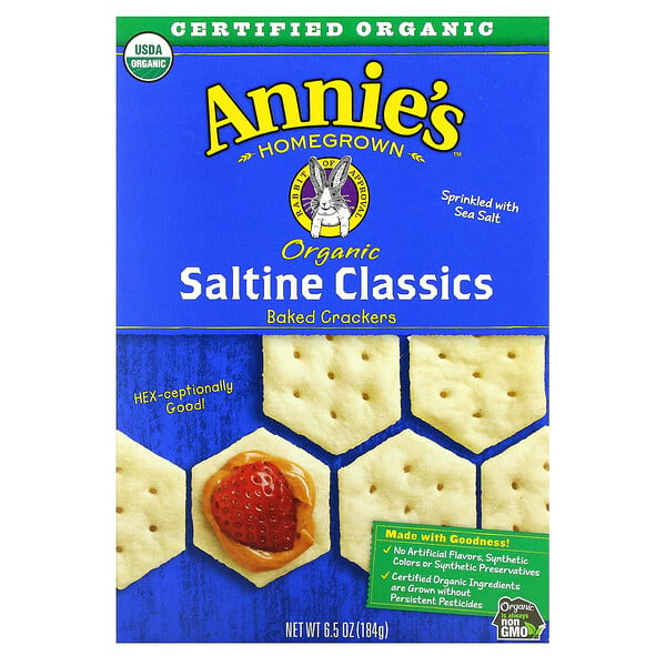 Annie's Homegrown, 经典有机撒盐饼干，6.5 盎司（184 克）