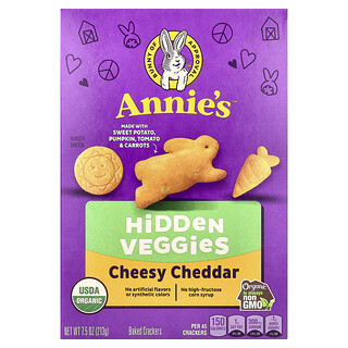 Annie's Homegrown, Cheddar-gebakken crackers met kaas en verborgen groenten, 213 g
