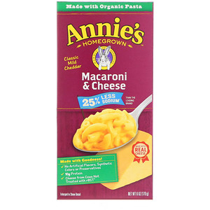 Отзывы о Аннис Хоумгроун, Macaroni & Cheese, Classic Mild Cheddar, Less Sodium, 6 oz (170 g)