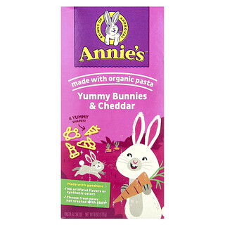 Annie's Homegrown, Deliciosos conejitos y queso cheddar, Pasta y queso, 170 g (6 oz)