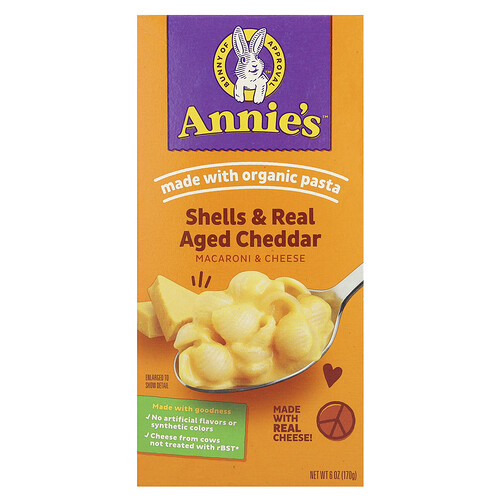 Annie's Homegrown Macaroni & Cheese, Shells & Real Aged Cheddar, 6 oz (170 g)