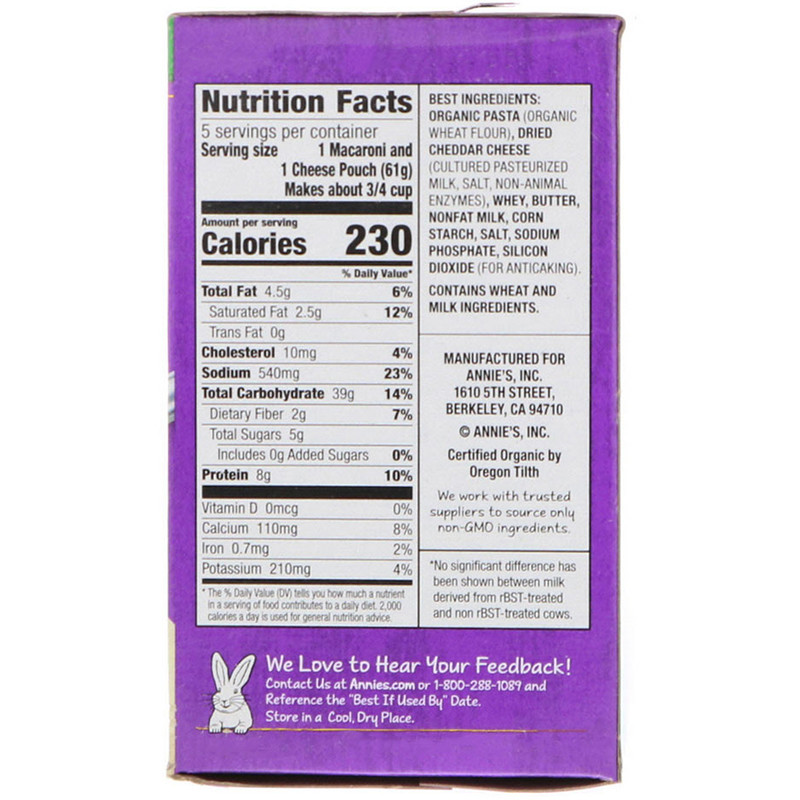 Annie's Homegrown, Organic Microwavable Macaroni & Cheese, White