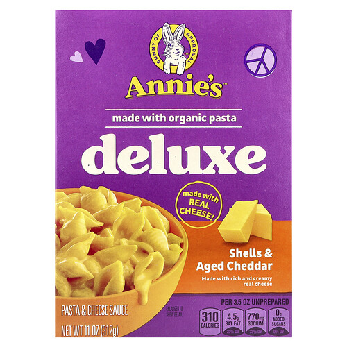 Annie's Homegrown Deluxe Shells & Aged Cheddar, 11 oz (312 g)