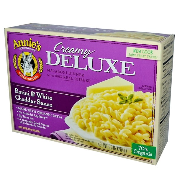 Annie's Homegrown, Creamy Deluxe Macaroni Dinner, Rotini & White Cheddar Sauce, 9.3 oz (264 g) (Discontinued Item) 